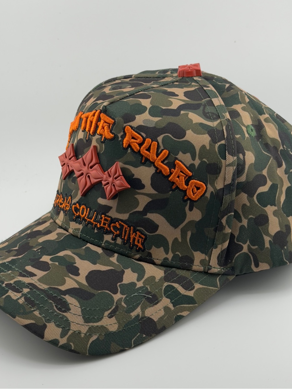 Camo barbas Baseball Cap with Orange Embroidery